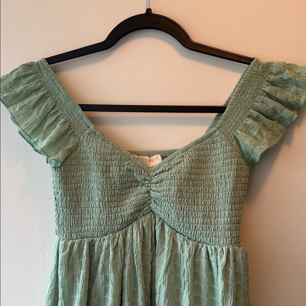 Green Ruffled Dress - Picture 2 of 4